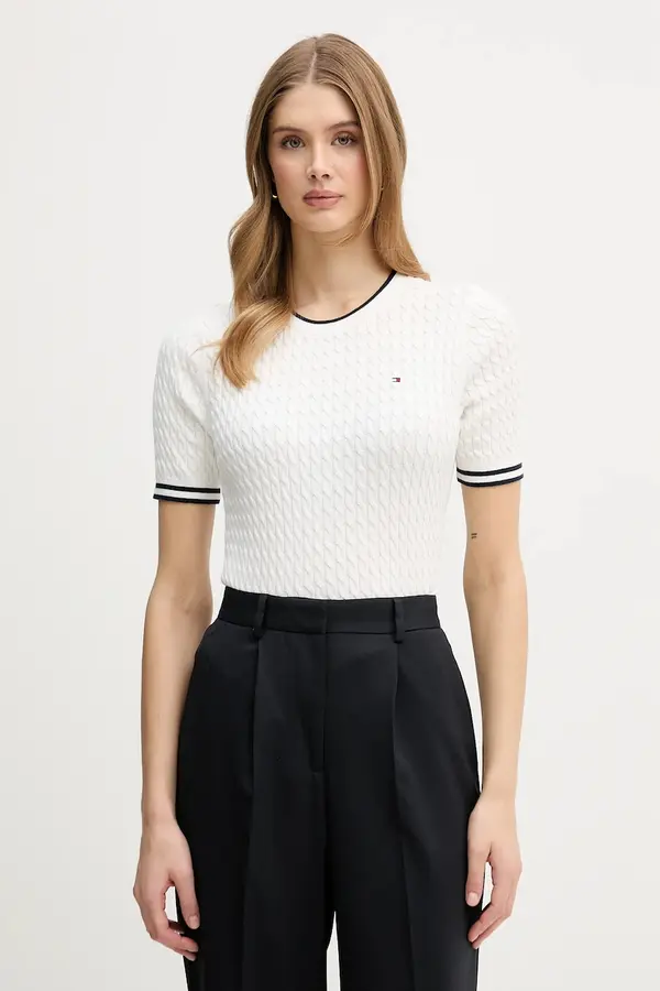 Tommy Hilfiger Tommy Hilfiger pulover s kratkimi rokavi ženski bombažen
