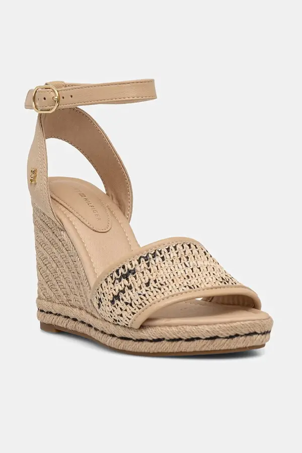 Tommy Hilfiger Tommy Hilfiger sandali HIGH WEDGE ESPAD RAFFIA