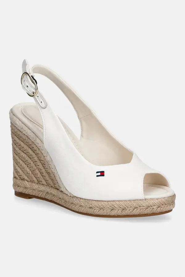 Tommy Hilfiger Tommy Hilfiger sandali s polno peto FLAG HIGH WEDGE ESPAD SLINGBACK