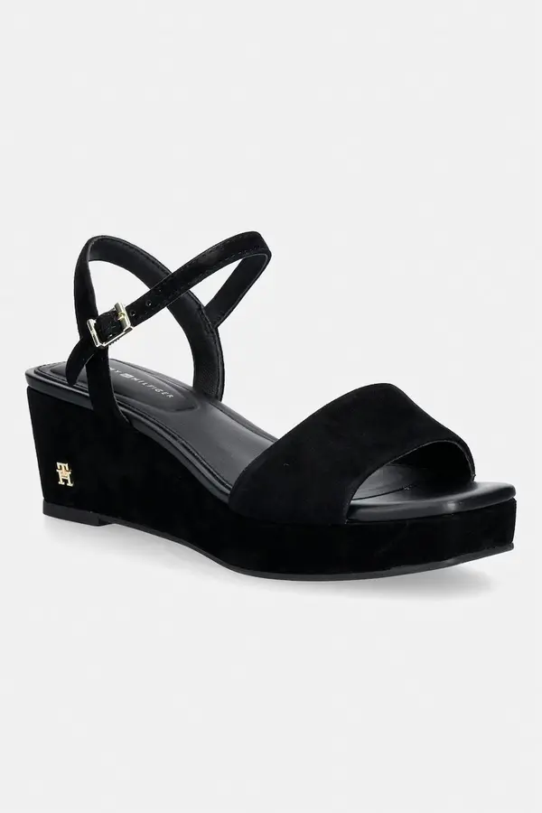 Tommy Hilfiger Tommy Hilfiger sandali s polno peto iz semiša SUEDE WRAPPED MID WEDGE