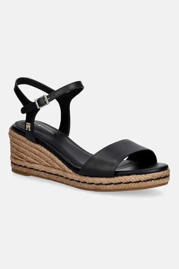 Tommy Hilfiger Tommy Hilfiger sandali s polno peto usnjeni MID WEDGE ESPAD LEATHER
