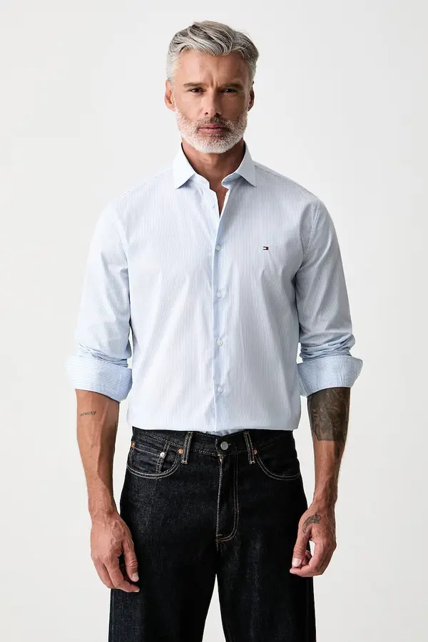 Tommy Hilfiger Tommy Hilfiger srajca moška bombažna z elastanom