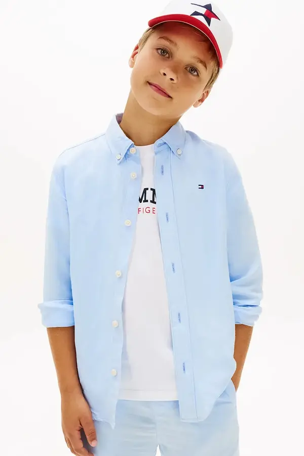 Tommy Hilfiger Tommy Hilfiger srajca otroška z lanom