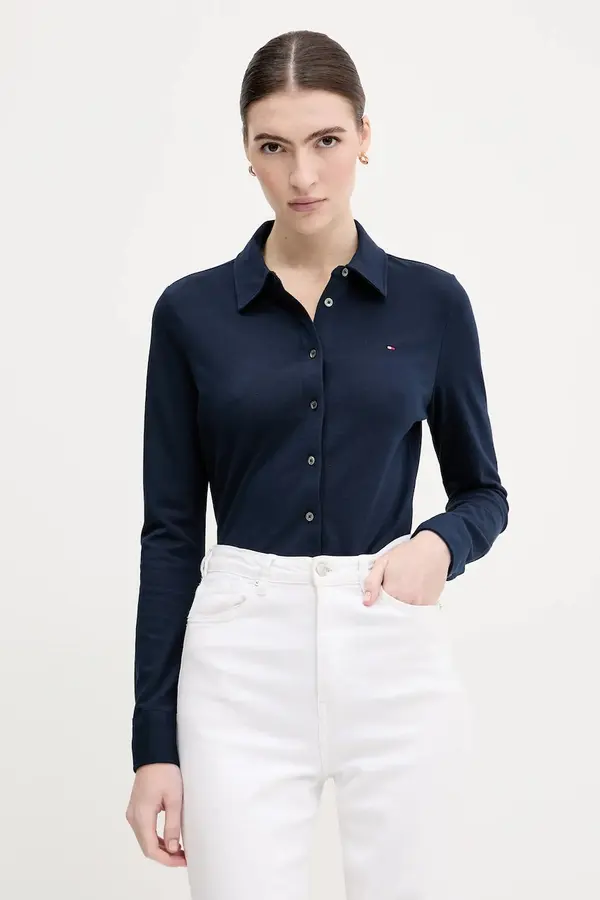 Tommy Hilfiger Tommy Hilfiger srajca ženska bombažna z elastanom