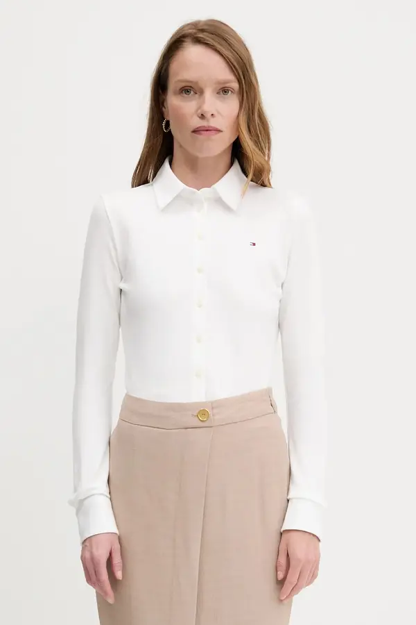 Tommy Hilfiger Tommy Hilfiger srajca ženska bombažna z elastanom