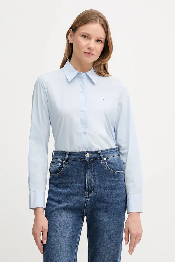 Tommy Hilfiger Tommy Hilfiger srajca ženska bombažna z elastanom
