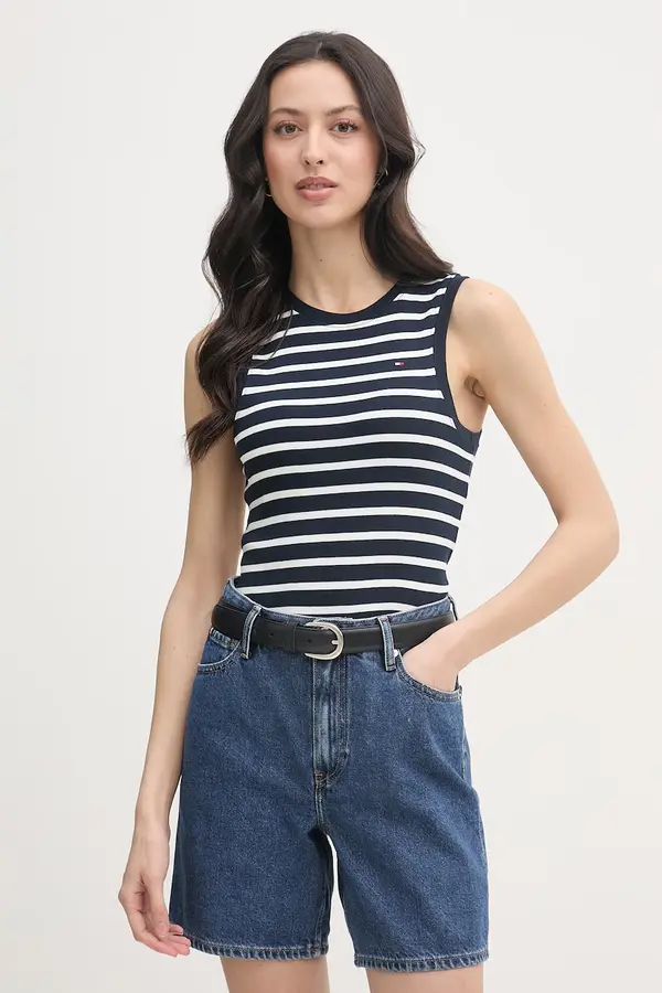 Tommy Hilfiger Tommy Hilfiger top ženski bombažen