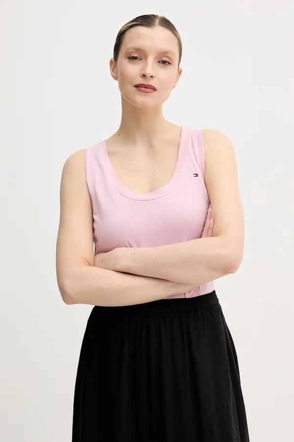 Tommy Hilfiger Tommy Hilfiger top ženski z bombažem