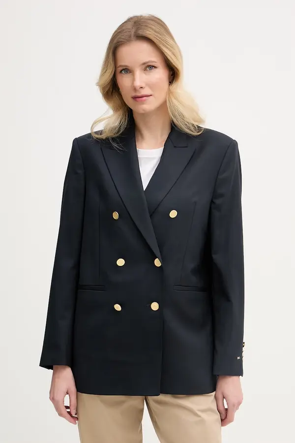 Tommy Hilfiger Tommy Hilfiger Ženski dvoredni suknjič z dodatkom volne