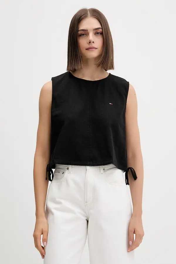 Tommy Jeans Tommy Jeans bluza ženska z lanom
