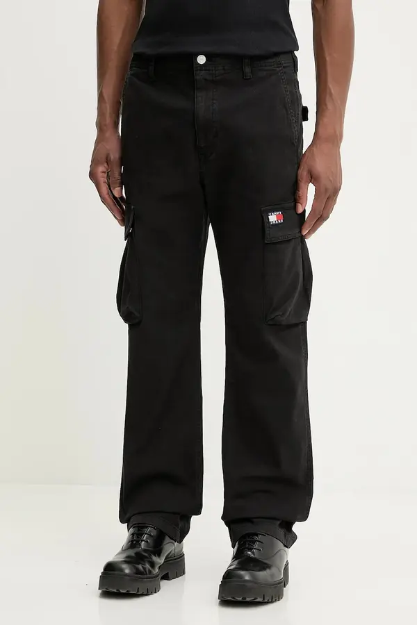 Tommy Jeans Tommy Jeans cargo hlače moške z bombažem z elastanom