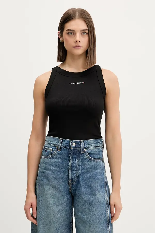 Tommy Jeans Tommy Jeans crop top ženski bombažna z elastanom