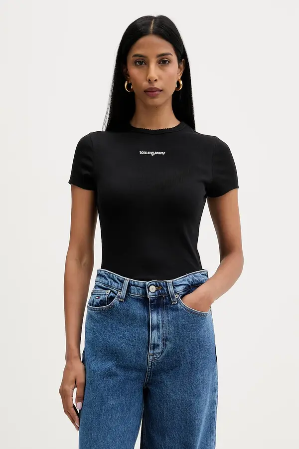 Tommy Jeans Tommy Jeans kratka majica ženska bombažna z elastanom