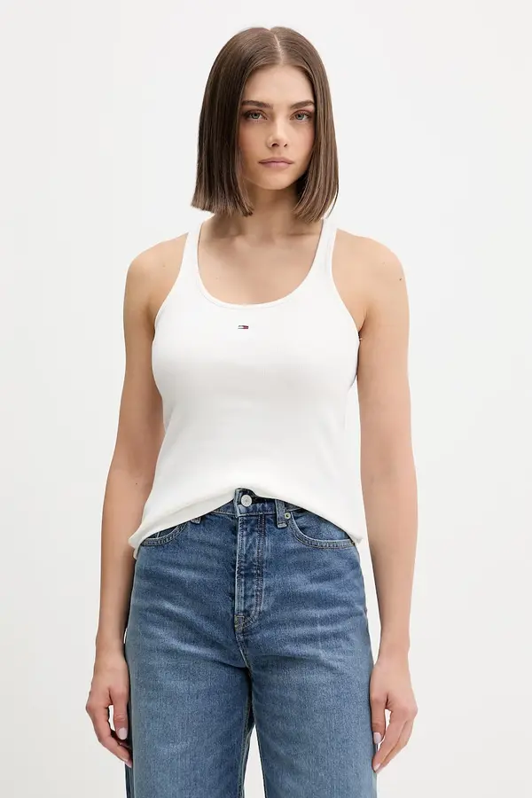 Tommy Jeans Tommy Jeans majica brez rokavov ženska bombažna z elastanom