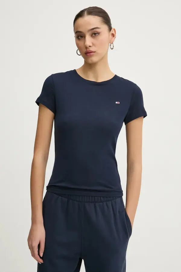 Tommy Jeans Tommy Jeans osnovna kratka majica ženska bombažna