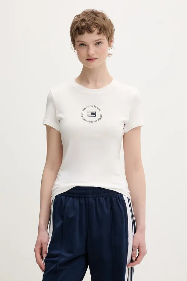 Tommy Jeans Tommy Jeans Osnovna kratka majica ženska bombažna