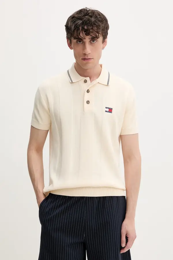 Tommy Jeans Tommy Jeans pletena polo majica moška bombažna