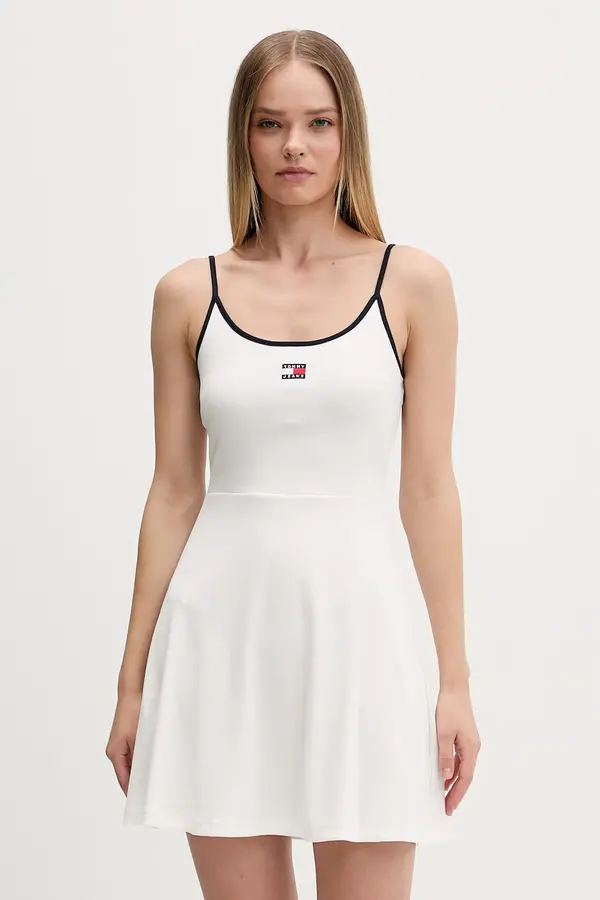 Tommy Jeans Tommy Jeans poletna obleka bombaž z elastanom