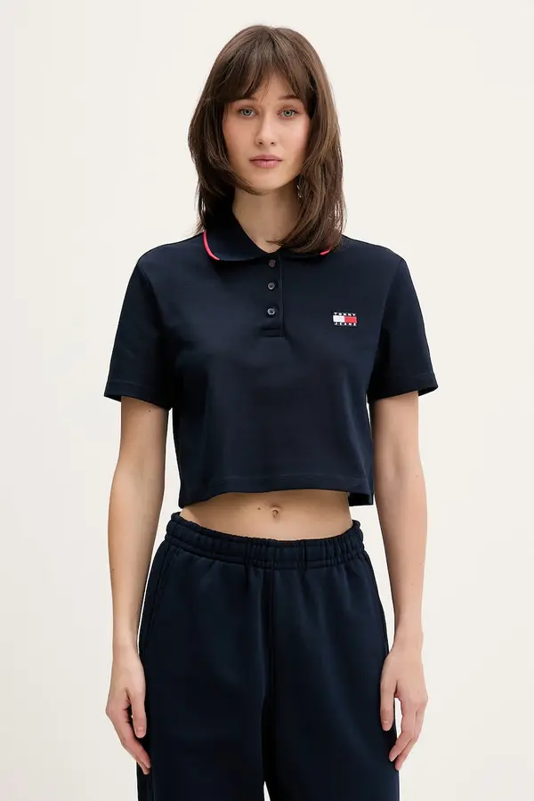 Tommy Jeans Tommy Jeans polo majica ženska bombažna z elastanom