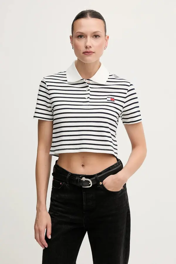 Tommy Jeans Tommy Jeans polo majica ženska bombažna z elastanom