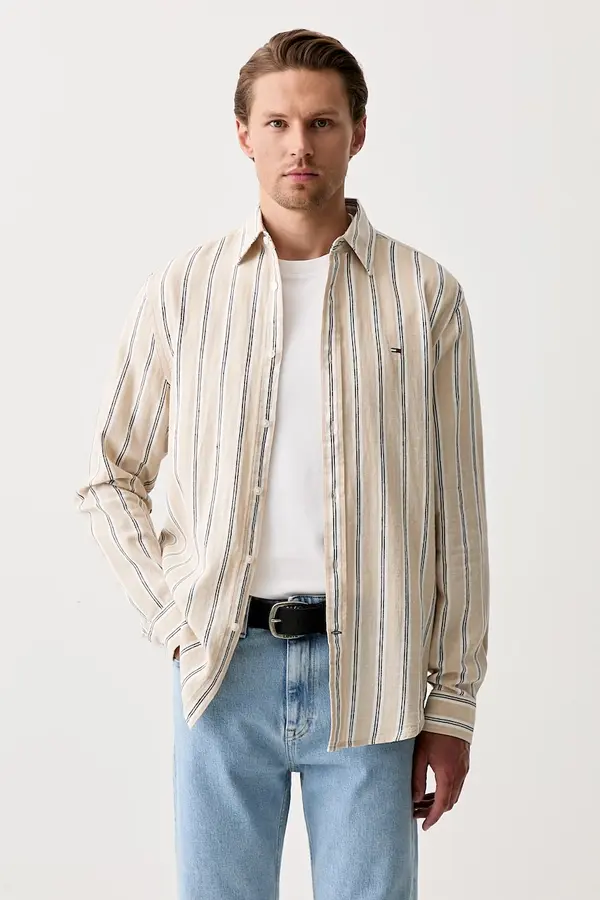 Tommy Jeans Tommy Jeans srajca moška z lanom