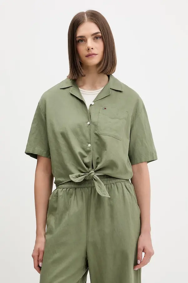 Tommy Jeans Tommy Jeans srajca ženska z lanom