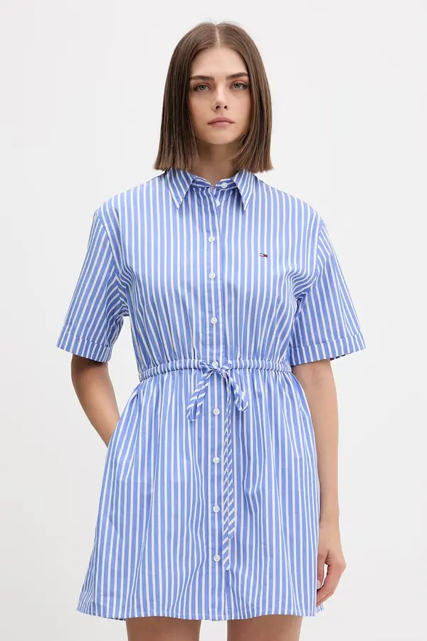 Tommy Jeans Tommy Jeans srajčna obleka bombažna
