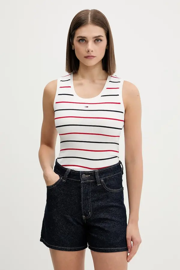 Tommy Jeans Tommy Jeans top ženski bombažen z elastanom