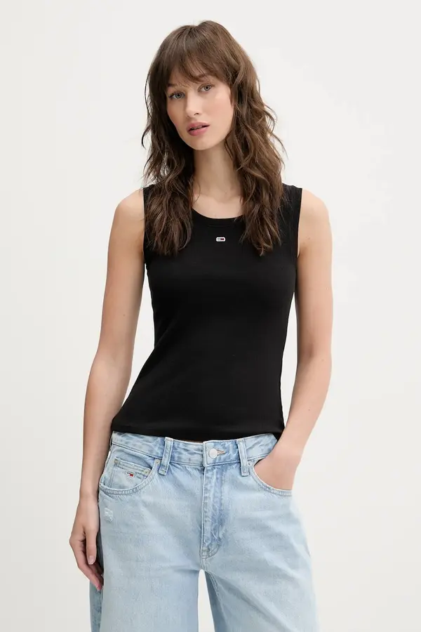 Tommy Jeans Tommy Jeans top ženski iz bombaža z elastanom