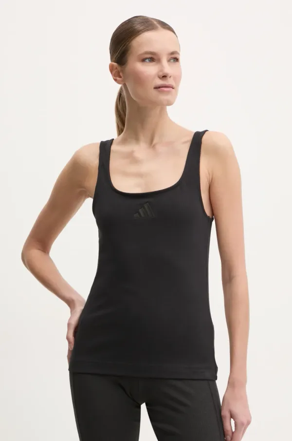 adidas Top adidas ALL SZN Luxe ženski, črna barva, JJ2336