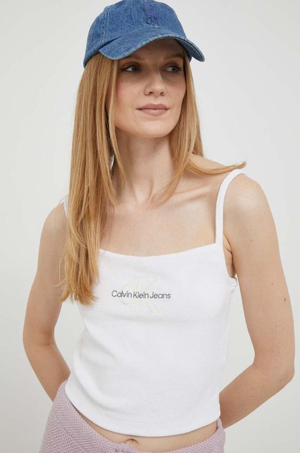 Calvin Klein Jeans Top Calvin Klein Jeans ženski, bela barva