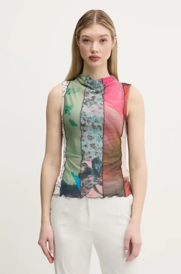 Desigual Top Desigual ST. JOHNS ženski, zelena barva, 25SWTK87