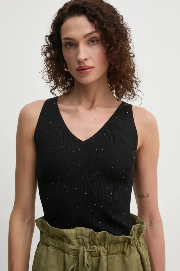 Guess Top Guess EDEN ženski, črna barva, W5RR18 Z34O0