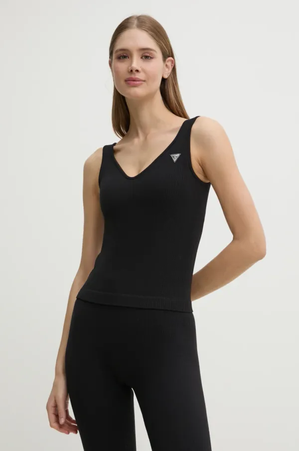 Guess Top Guess MARTINA ženski, črna barva, V5RP05 Z3KH0