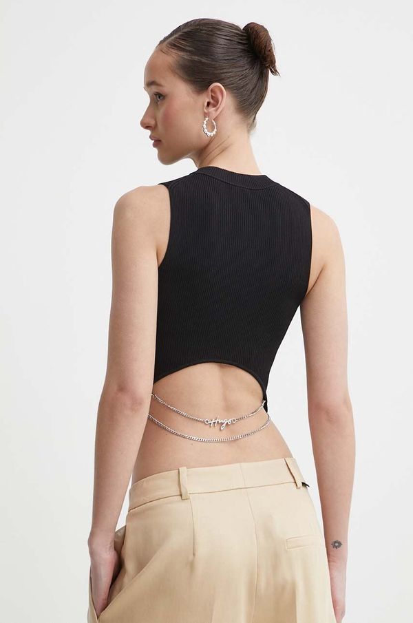 HUGO Top HUGO ženski, črna barva, 50514314