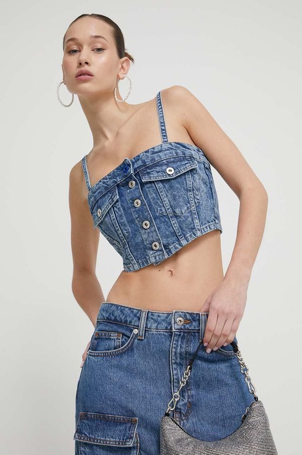 Karl Lagerfeld Jeans Top iz jeansa Karl Lagerfeld Jeans