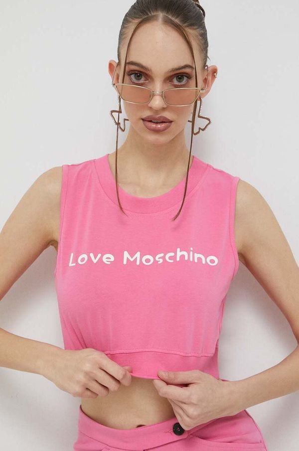 Love Moschino Top Love Moschino ženski, roza barva