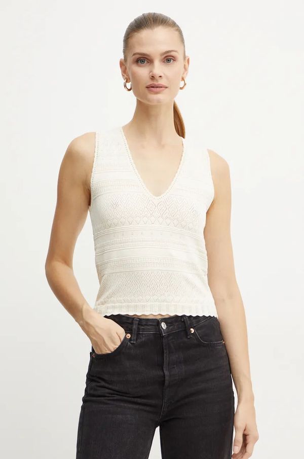 Morgan Top Morgan MORTA ženski, bež barva, MORTA