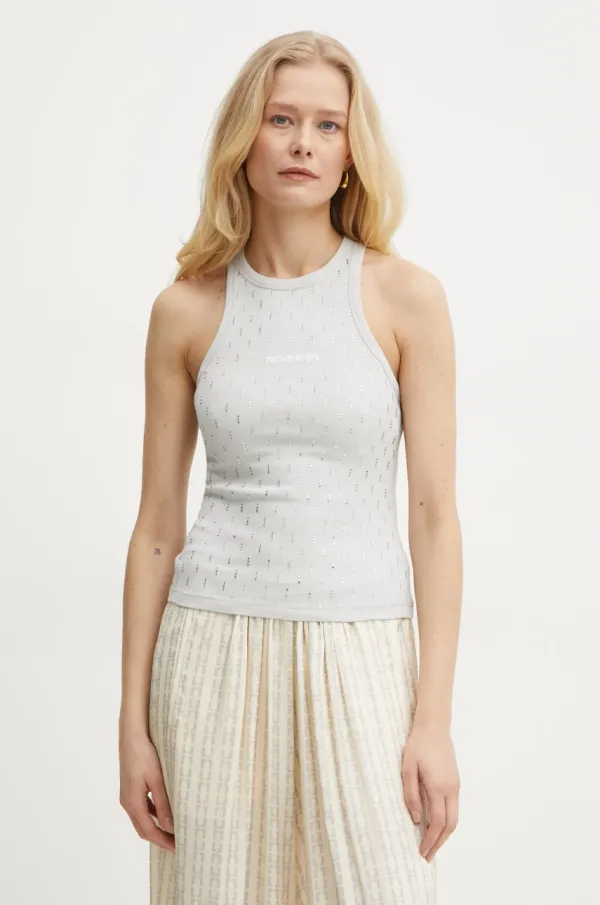 Patrizia Pepe Top Patrizia Pepe ženski, siva barva, 8M1674 J252