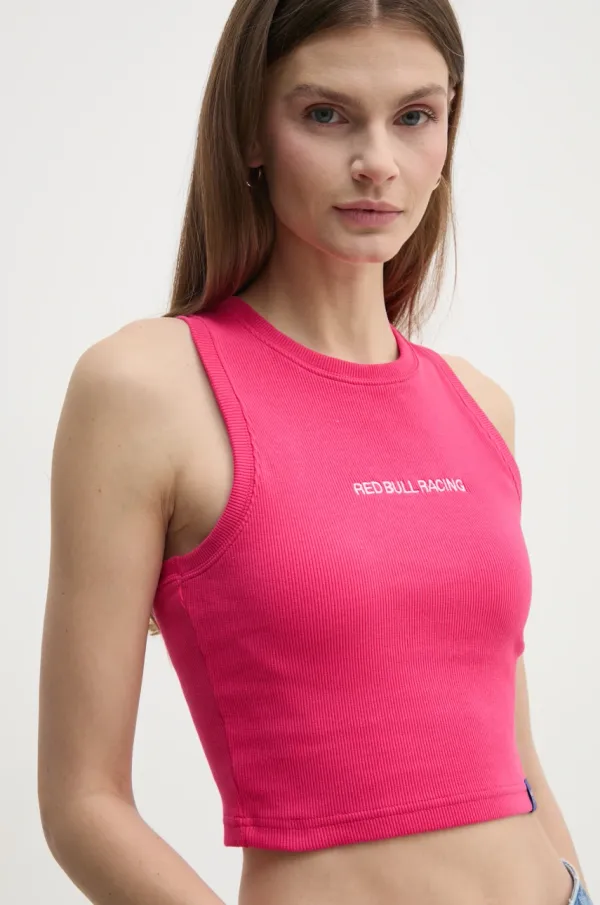 Red Bull Racing x Pepe Jeans Top Red Bull Racing x Pepe Jeans LOGO CROP TANK ženski, roza barva, RL500002