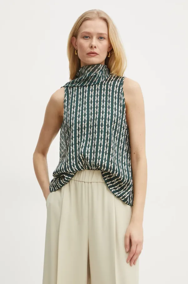 Forte Forte Top s primesjo svile Forte Forte zelena barva, 13627.my top