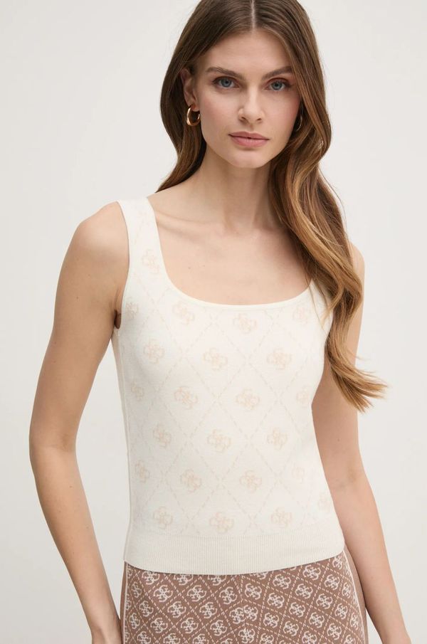 Guess Top s primesjo volne Guess SARAH bež barva, W4BR0C Z3JD2