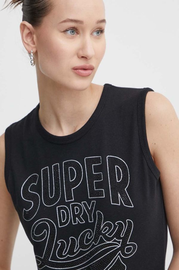 Superdry Top Superdry ženski, črna barva