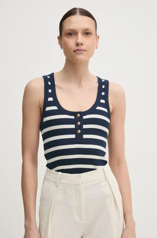 Tommy Hilfiger Top Tommy Hilfiger mornarsko modra barva, WW0WW43920