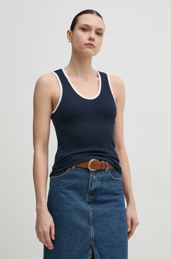 Tommy Hilfiger Top Tommy Hilfiger ženski, mornarsko modra barva, WW0WW44572