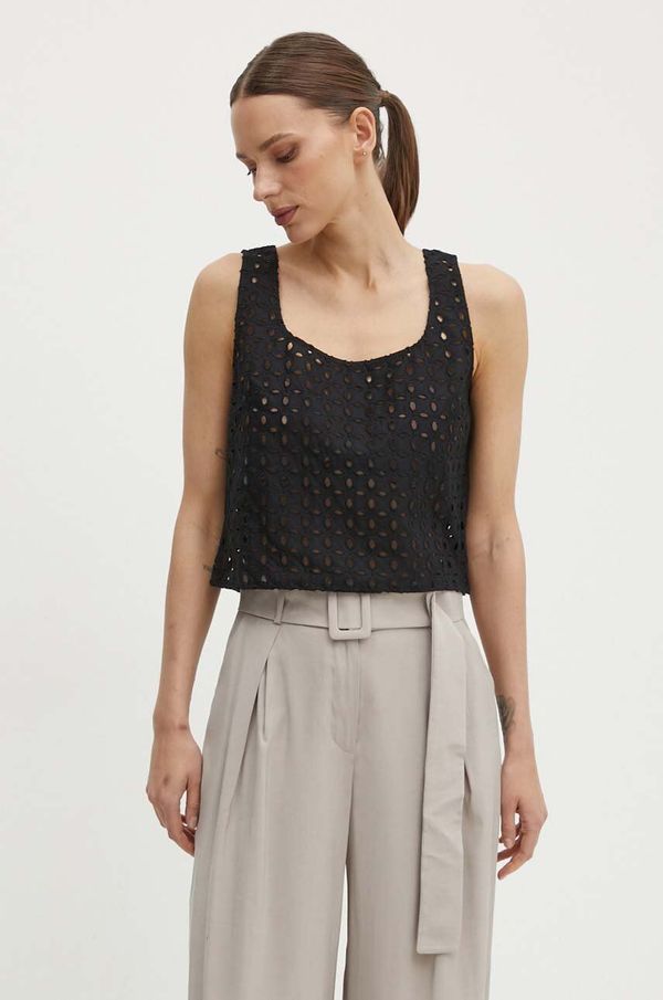 United Colors of Benetton Top United Colors of Benetton ženski, črna barva