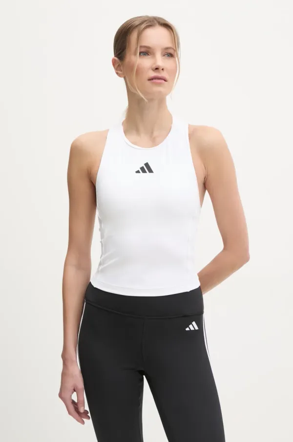 adidas Performance Top za vadbo adidas Performance 3 Stripes bela barva, JG6183