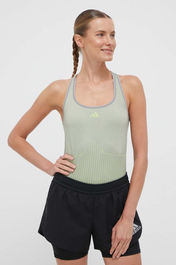 adidas Performance Top za vadbo adidas Performance zelena barva