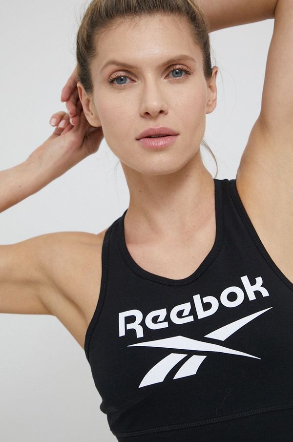 Reebok Top za vadbo Reebok črna barva