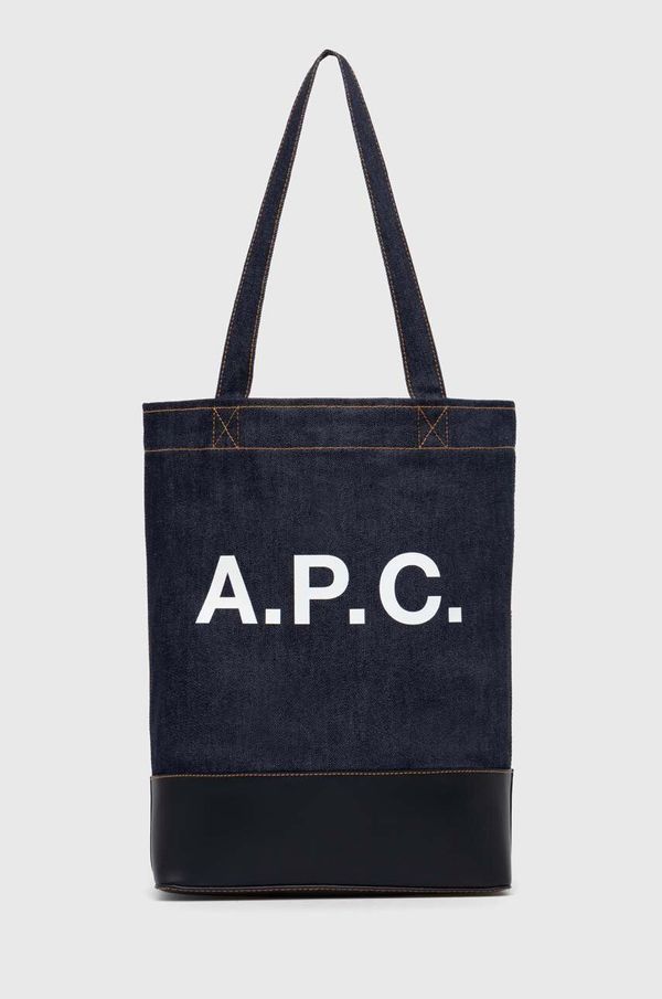 A.P.C. Torba A.P.C. tote axel mornarsko modra barva, CODDP-M61444